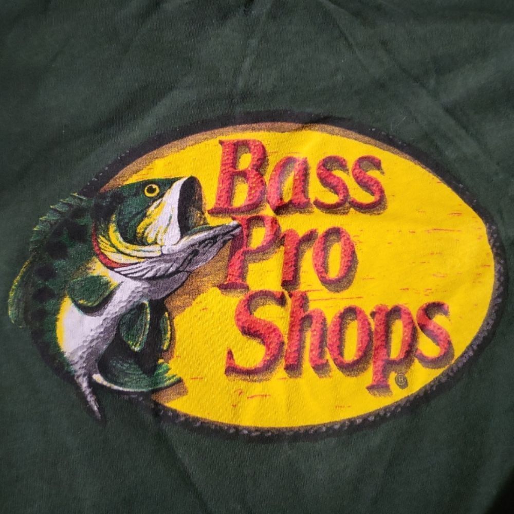 BASS PRO SHOPS Green Logo Front & Back Short-Sleeve Limited Ed Promo Shirt ‎ S